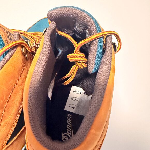 Danner Jag Womens Hiking Boots Sz 9 Distressed Brown Deep Teal Lace Up Mid Top - Picture 8 of 9